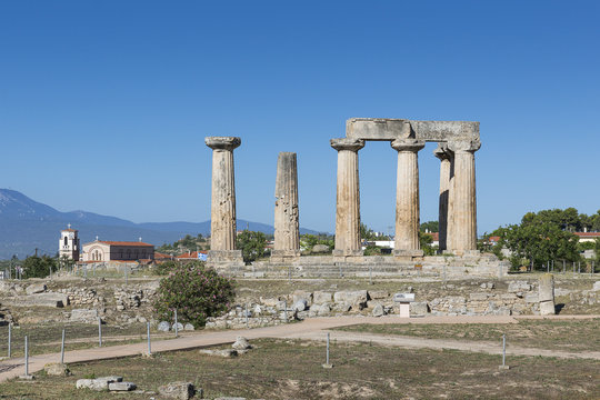 Temple of Apollo, Ancient Corinth, Greece, Europe