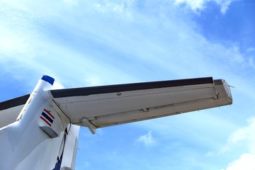 White Cloud sky at high level attitude, view from window airplane
