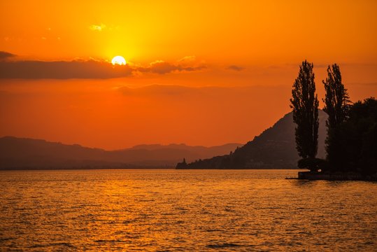 Swiss Lake Thun Sunset