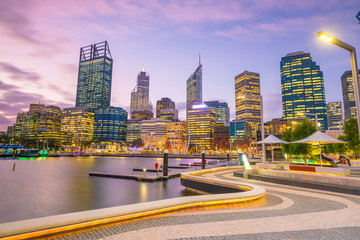 Downtown Perth skyline in Australia