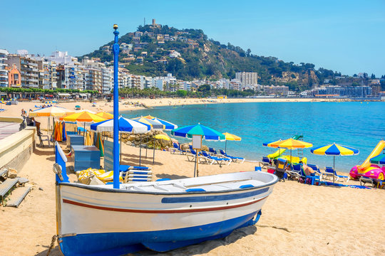 Blanes beach. Costa Brava, Catalonia, Spain