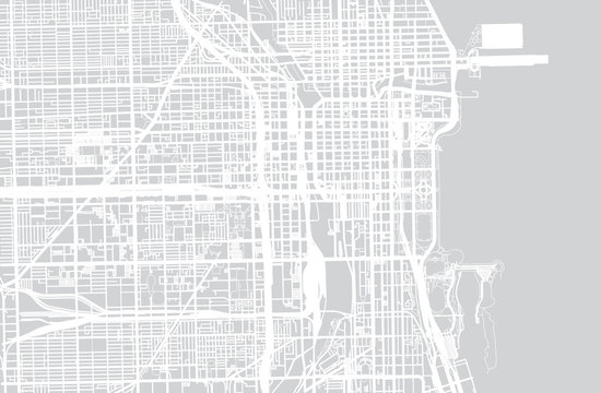 Vector city map of Chicago, 