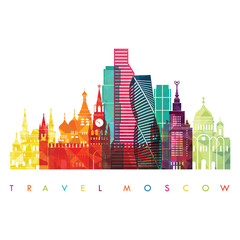 Moscow detailed skyline . Vector illustration
