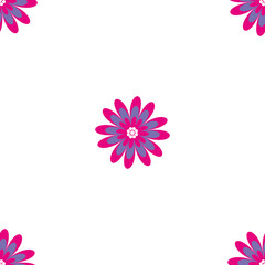 Floral seamless pattern. Vector illustration with abstract flowers. Repeating background for printing on fabric, textiles, surfaces, paper, wrapper. Two colors pink and purple. Bright, simple design