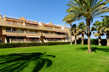 View of apartments in Cullera, Spain