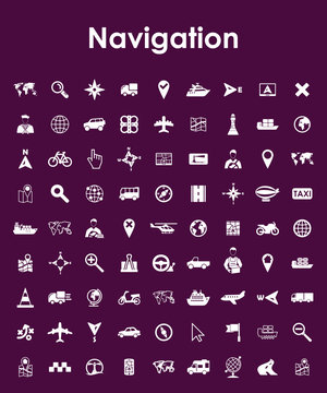 Set of navigation simple icons