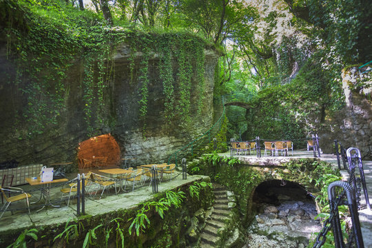 Restaurant in the gorge of Abkhazia
