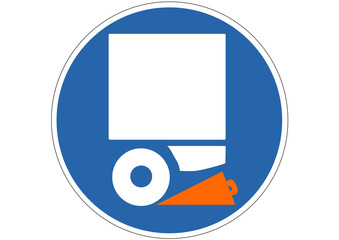 Schild Fahrzeug gegen Wegrollen sichern