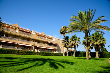 Naklejka premium View of apartments in Cullera, Spain