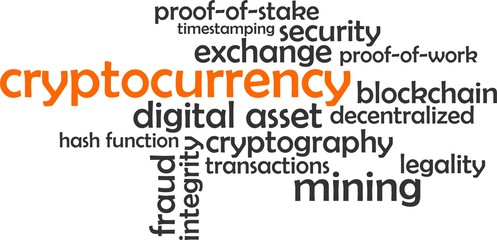 Obraz premium word cloud - cryptocurrency