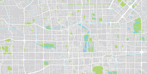 Fototapeta premium Vector city map of Beijing, China