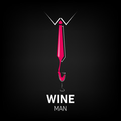 Fashion creative wine logo tie element vector illustration. Cool wine poster.