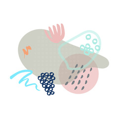 Abstract background with stylized flowers and geometric shapes.