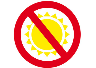 Schild Sonne verboten