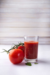 Tomato juice in glass