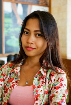 Natural portrait Beautiful Asian girl smiling. Native Asian beauty. Asian woman