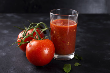 Tomato juice in glass