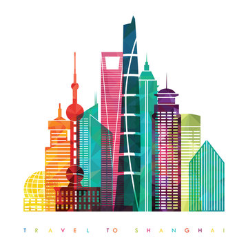 Shanghai skyline. Vector illustration
