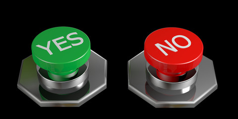 boutons yes no rouge vert