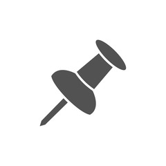 Isolated pushpin on a white background