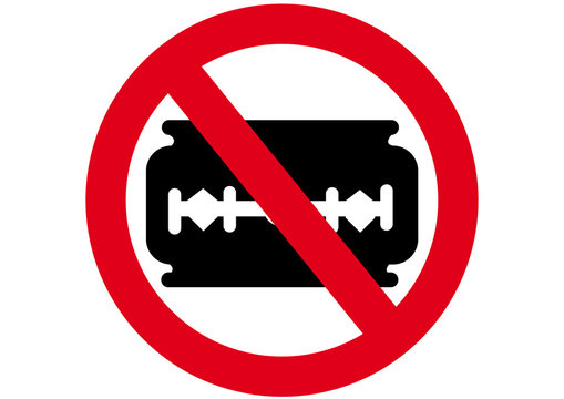 Schild Rasierklingen verboten