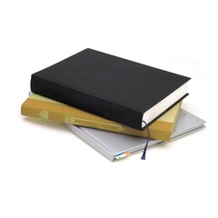 Stack of books on white background (banner)