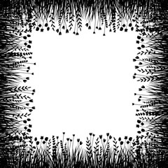 Summer green grass border background for text. Vector eco, nature design banner, template