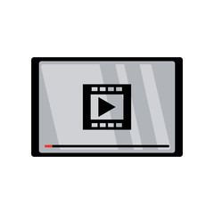 Movie screen with play button