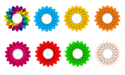 Fototapeta na wymiar Set of colorful flower icon logo illustration
