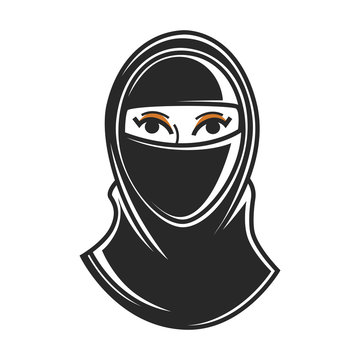 Woman paranji burqa or chadah in Arab Emirates vector Arabian traditional cloth