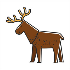 Canadian moose elk vector isolated Canada traditional animal symbol