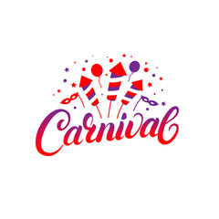 Carnival hand written lettering background.