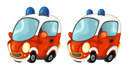 Cartoon fire brigade car - isolated - illustration for children