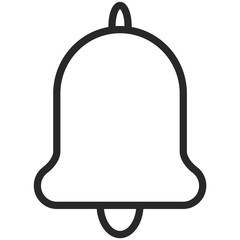 Simple Vector Icon of a school bell in line art style. Pixel perfect. Basic education element. School and office tool. Back to college. 