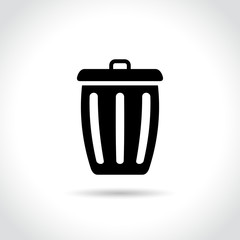 bin icon on white background