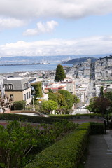 Fototapeta na wymiar Die Straßen von San Francisco Sicht von der Lombard Straße