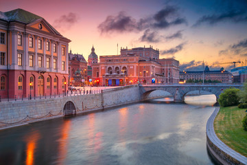 Stockholm. Image of old town Stockholm, Sweden during sunrise.