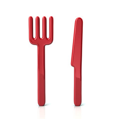 Red fork and knife icon