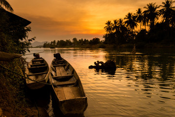 Sunset on Don Khone Laos