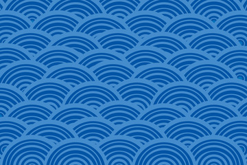 Cute wave illustration as Japanese style for background.