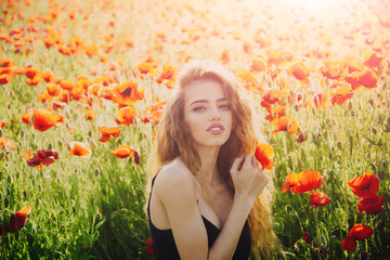 poppy seed and girl with long curly hair