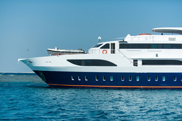 Obraz na płótnie Canvas Cruise ship half of big beautiful vessel transport for vacation