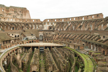 Fototapeta na wymiar Interior of the Colosseum in Rome, Italy