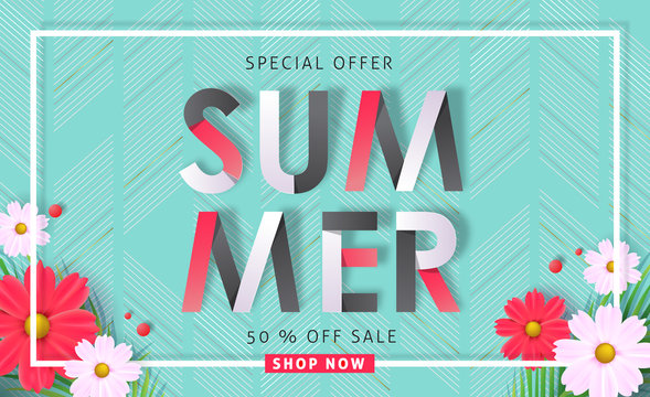 Summer sale background layout banners .voucher discount.Vector illustration template.