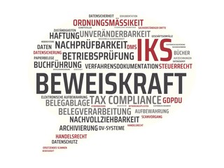 GOBD - Bilder mit Wörtern aus dem Bereich Verfahrensdokumentation, Wort, Bild, Illustration