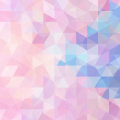 Geometric pattern, triangles vector background in pastel pink and blue tones. Illustration pattern