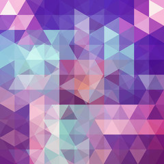Geometric pattern, triangles vector background in purple, pink tones. Illustration pattern