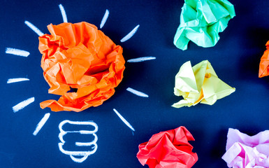 concept idea inspiration on dark background top view