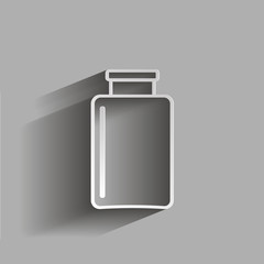 Vector image glass jar icons, beakers.  illustration with shadow design