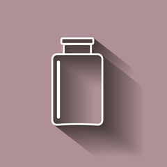Vector image glass jar icons, beakers.  illustration with shadow design